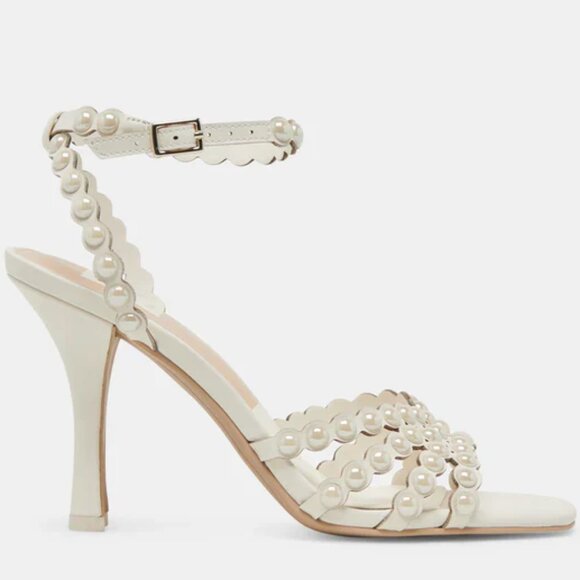 Dolce Vita Shoes - NEW DOLCE VITA Leather Hellen Faux Pearl Dress Heels in white 1025 3m7